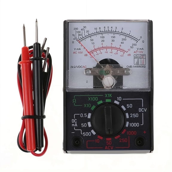 Analog Pointer Multimeter, Mini Portable Electrical Tester with Clear Dial and Insulated Plastic Housing, Compact Meter for Electronics Testing Home School Factory Maintenance