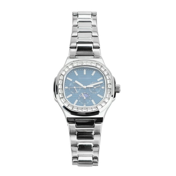 Analog Quartz Watch, Moon Phase 3 Sub Dial Luminous Chronograph Men Quartz Watch  For Business