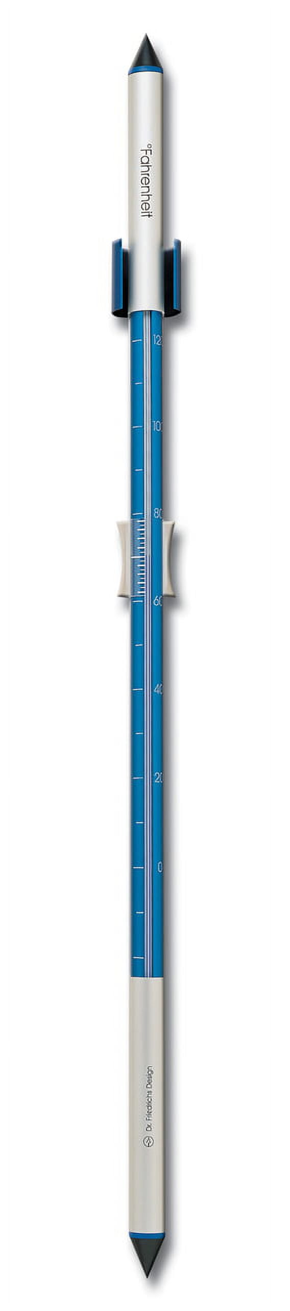 Analog Thermometer Electric Blue Anodized Aluminum 34 inch tall