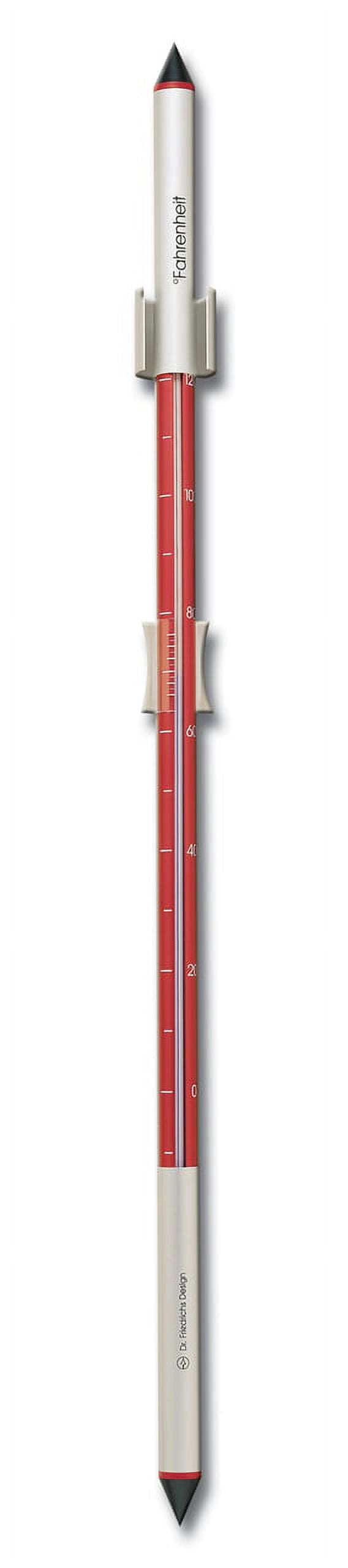 Analog Thermometer Red Anodized Aluminum 34 inch tall