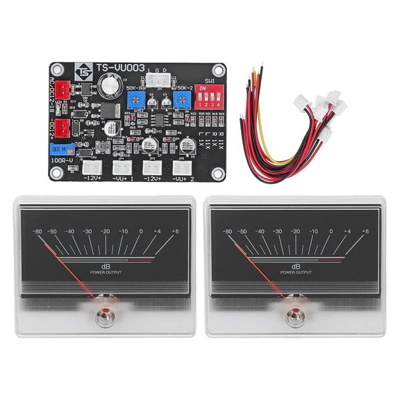 Analog VU Meter Panel Kit with Driver Board, Audio Level Indicator, for DIY Home Car Stereo,Adjustable Backlight, 960uA Sensitivity,Vertical Mount