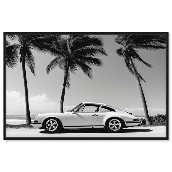 Analog Vintage Car Canvas Elegant Photography by Art Remedy, Black Frame, 36 x 24