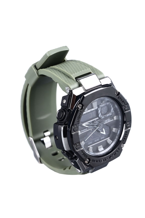Analog Watch For Men, OD Green Water Resistant Calendar Alarm Stopwatch Men LED Digital Watch For Outdoor