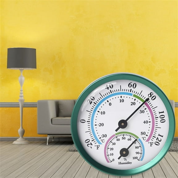 Analog indoor Outdoor Hygrometer - 2-in-1 Temperature Humidity Gauge for Home Greenhouse Basement, Round Wall-Mounted Humidity Monitor(K,A Thermometer)