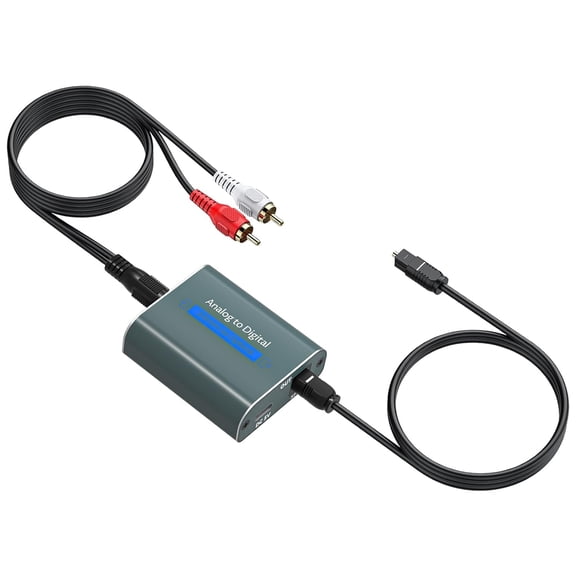 Analog to Digital Audio Converter,RCA 3.5mm to Optical Adapter with 3.5mm RCA Cable and Optical Cable for TV Amplifier Speaker/Soundbar/Home Theater
