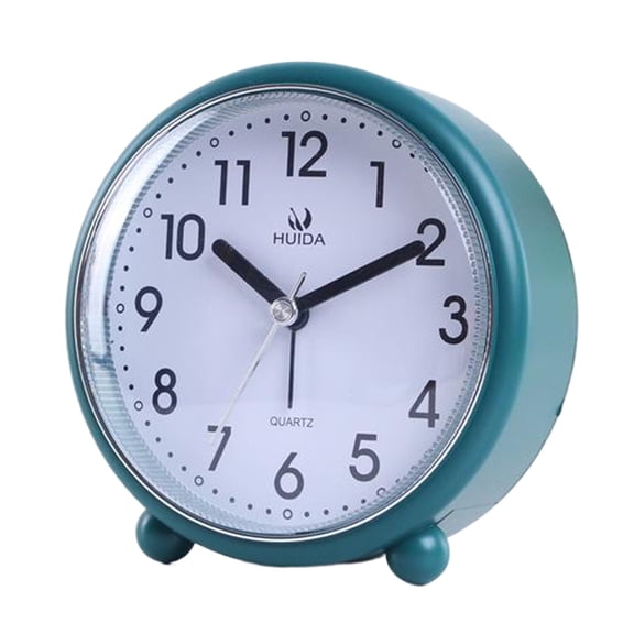 Analogs Alarm Clock 4inch Super Silents NonTicking Small Clock Night Lights Operated Simple for Bedroom Desk