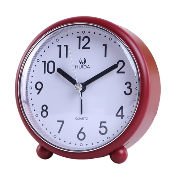 Analogs Alarm Clock 4inch Super Silents NonTicking Small Clock Night Lights Operated Simple for Bedroom Desk