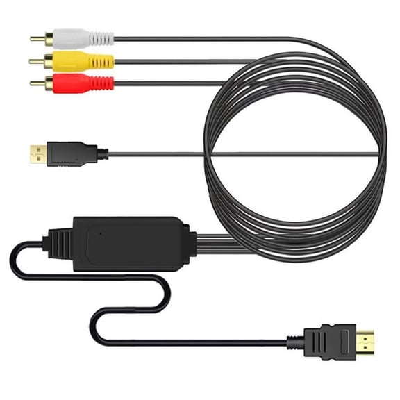 Analogs to Digital Adapters 3RCA to Hdmis Converter with Audios Video Syncing Supports 720P 1080P Output for PC Monitor