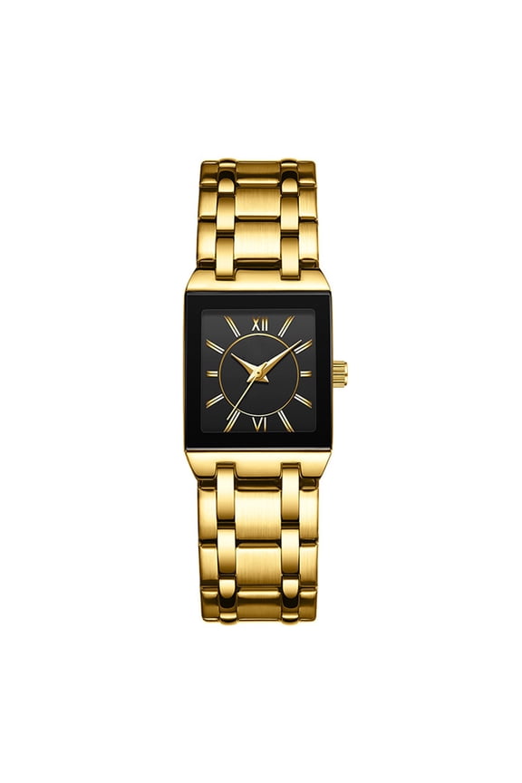 Analogue Wrist Watch Stainless Steel Mineral Glass Square Dials Watches for Women Men Couple Valentines Gift