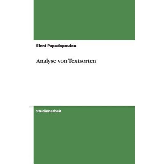Analyse Von Textsorten