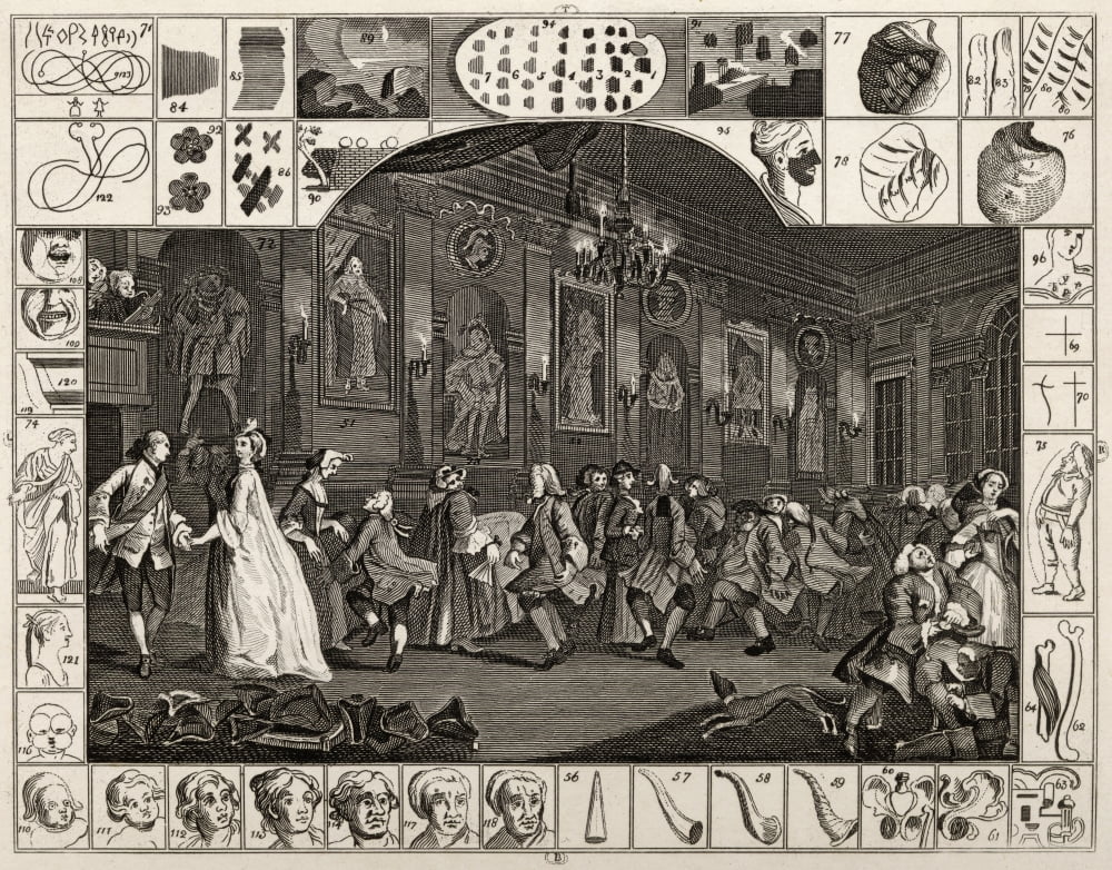 Analysis Of Beauty From The Works Of Hogarth Published London 1833 Canvas Art - Ken Welsh Design Pics (32 x 24)