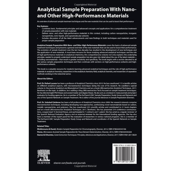 Pre-Owned Analytical Sample Preparation With Nano- and Other High-Performance Materials [Paperback] Lucena, Rafael and C?rdenas Aranzana, M. Soledad