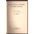 thumbnail image 1 of Pre-Owned Analytical Studies in the Psalms (Hardcover) 0825423228 9780825423222, 1 of 1