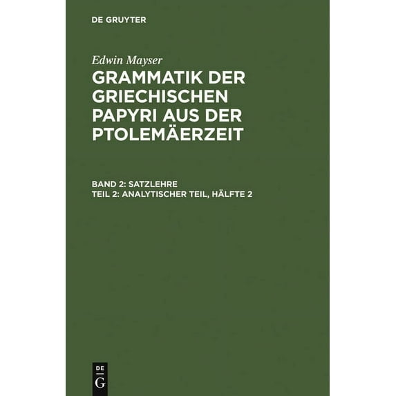 Analytischer Teil, Hälfte 2, (Hardcover)