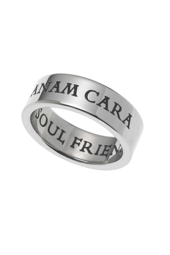 Anam Cara "Soul Friend" Stainless Steel Engraved Ring size 10