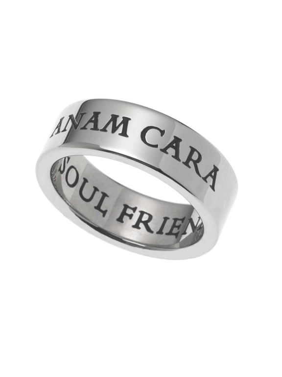 Anam Cara "Soul Friend" Stainless Steel Engraved Ring size 10