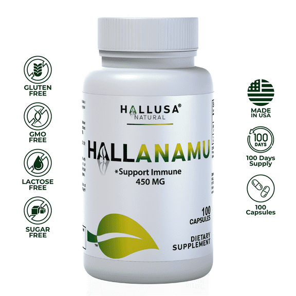 Organic Anamu 100 Capsules – Emotional Wellbeing, Mind Body Balance, Petiveria Alliacea 450 mg, Herbal Supplement for Vitality, Energy, Cellular & Immune Support – Hallusa Natural
