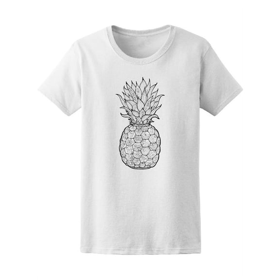 Anana Pineapple B&W T-Shirt Women -Image by Shutterstock, Female XX-Large