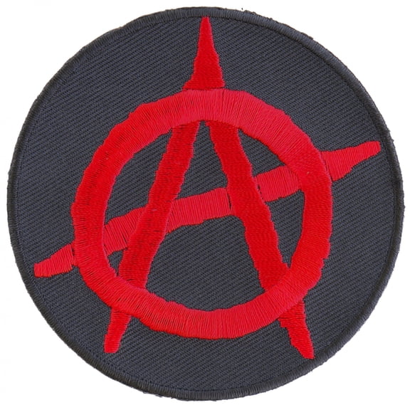 Anarchy Red Round Novelty Iron on Patch