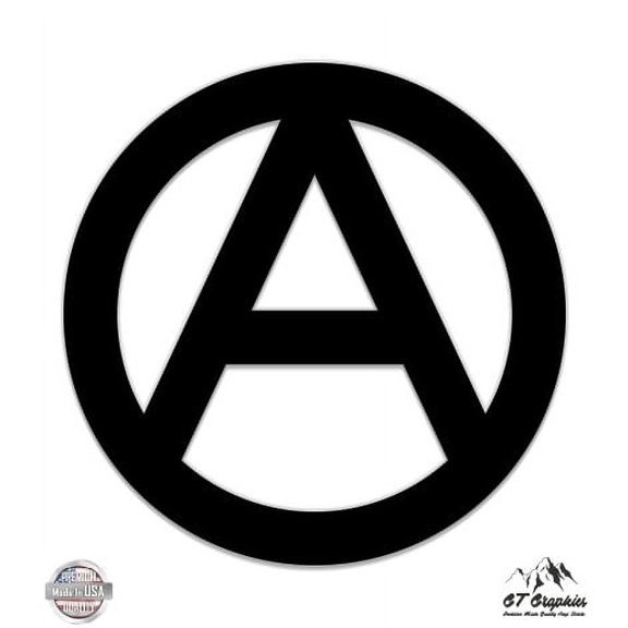 Anarchy Symbol - 3" Vinyl Sticker - For Car Laptop I-Pad Phone Helmet Hard Hat - Waterproof Decal