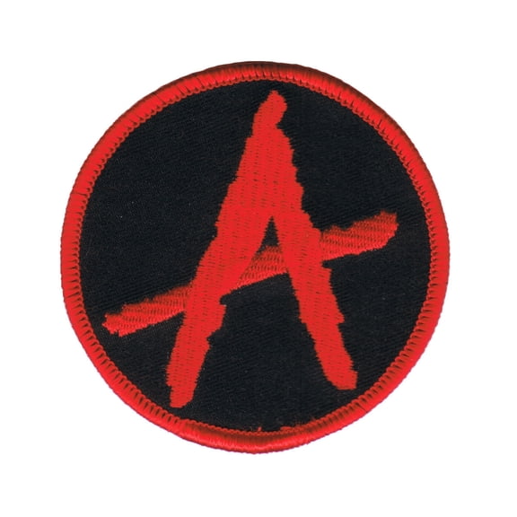 Anarchy Symbol Badge Patch Rebellion Biker Resist Embroidered Iron On Applique