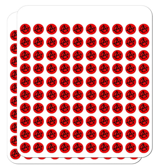 Anarchy Symbol Red 1/2" (0.5") Planner Calendar Scrapbooking Crafting Clear Stickers