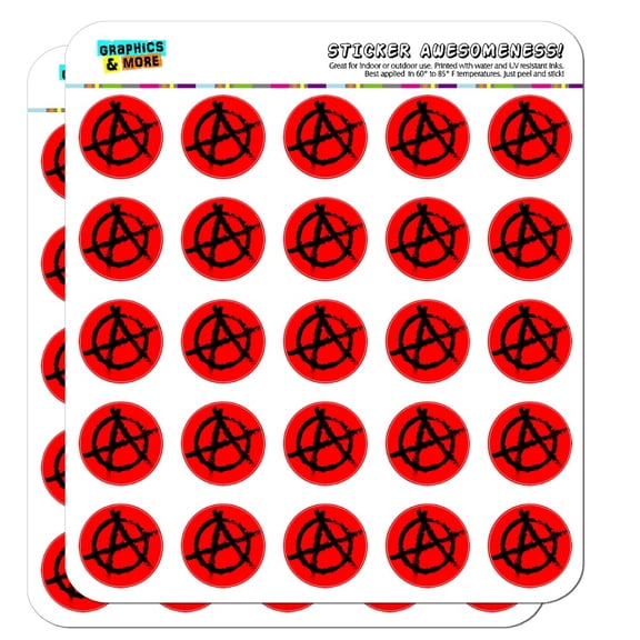 Anarchy Symbol Red Planner Calendar Scrapbooking Crafting Stickers