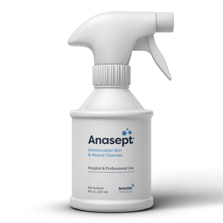 Anasept-Antimicrobial Skin and Wound Cleanser, 8 oz. Bottle with Trigger Sprayer, Wound Spray, Sterile Rinse, Healing