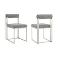 thumbnail image 1 of Anastasia Dining Chair with Brushed Stainless Steel and Light Gray Fabric - Set of 2, 1 of 9
