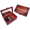thumbnail image 1 of Anastasia Jewelry Music Box with Mirror & Retro Lock Carved Wood Musical Box Wind up Gift Box Play Once Upon A December,Silver Movement, 1 of 5