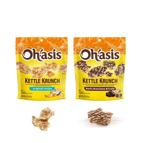 Anastasia Variety pack Coconut Cashew Crunch Original Recipe + Anastasia Coconut Cahsew Crunch & Dark Chocolate Coco bites 5oz, 2Pack