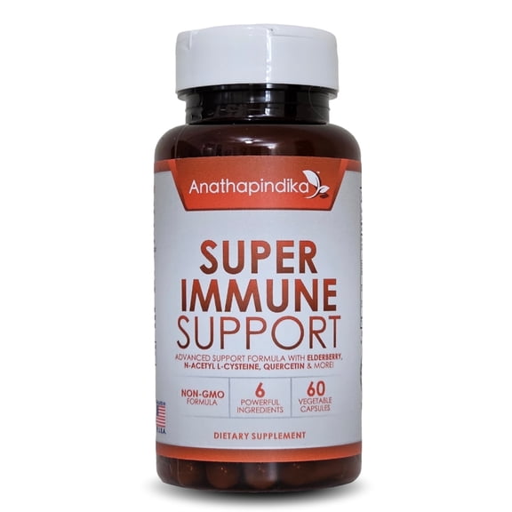 Anathapindika Super Immune Support, 6-in-1 Immune Supplement, NAC 200mg Quercetin 150mg Elderberry 200mg Chlorella 200mg Chaga 200mg & Bromelain 50mg