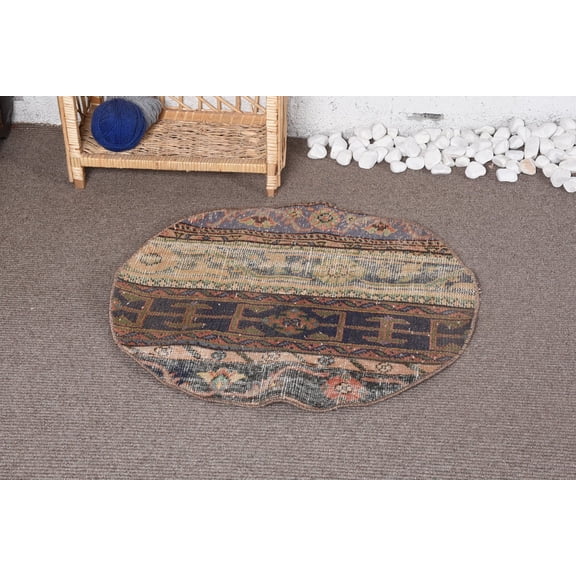 Anatolian Rug, 2.5x2.5 ft Small Rugs, Vintage Rug, Colorful Rugs, Turkish Rug