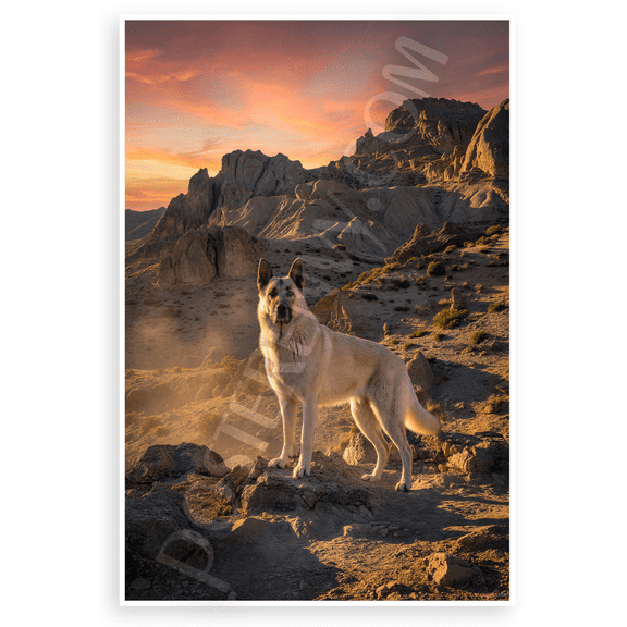 Anatolian Shepherd Dog Guardian Rugged Mountain Sunset Wildlife 12x18 US Made Poster