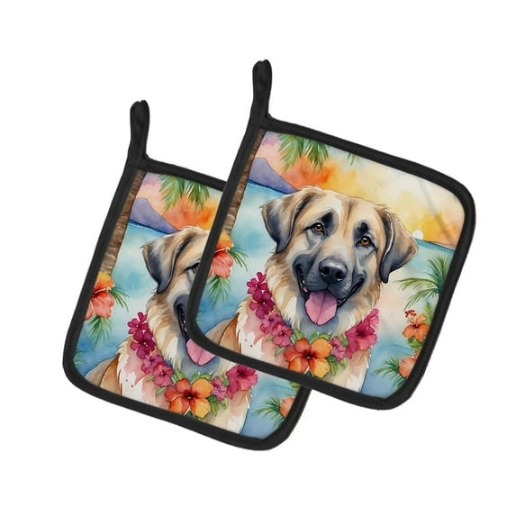 Anatolian Shepherd Luau Pair of Pot Holders
