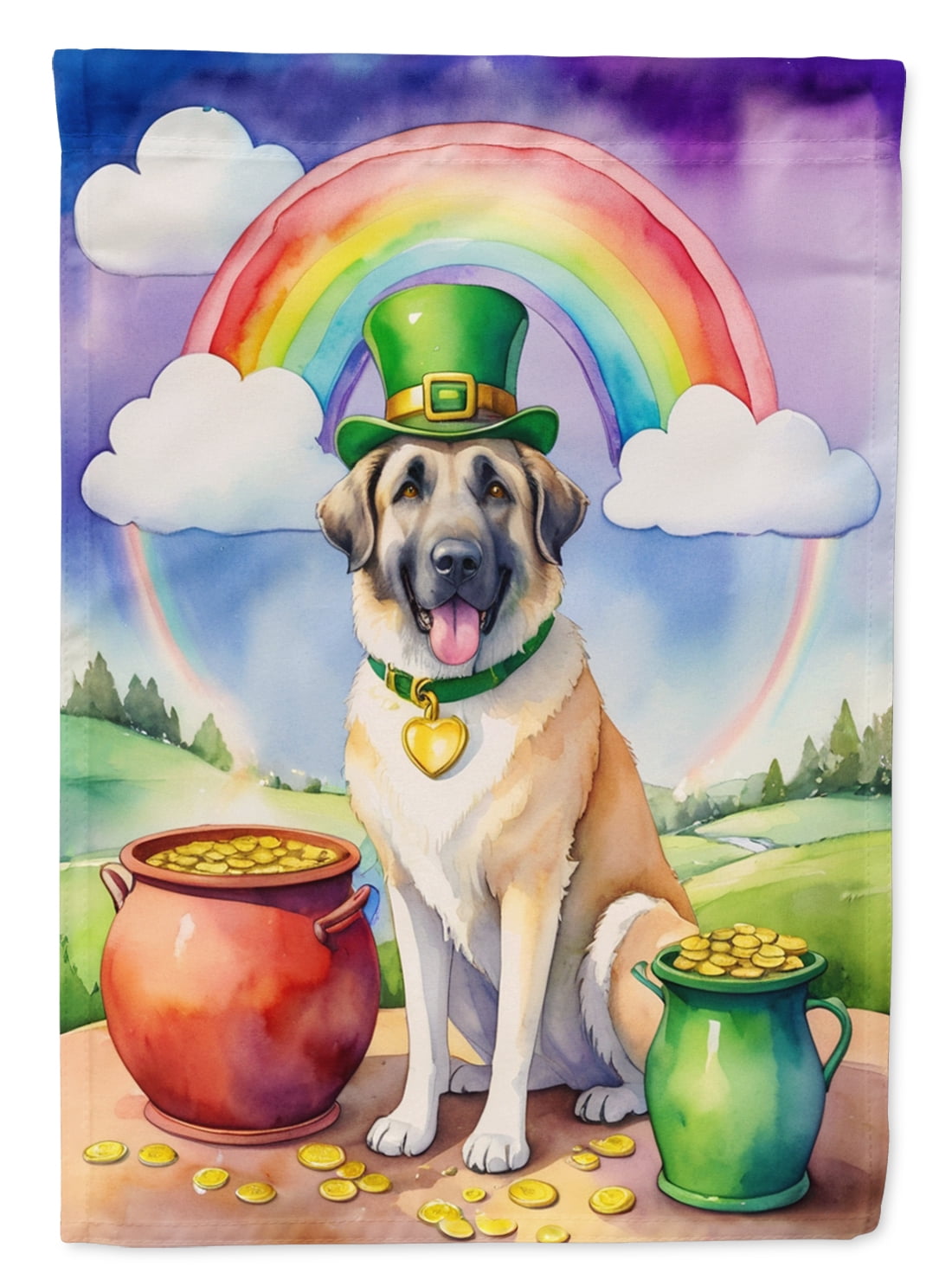 Anatolian Shepherd St Patrick's Day Garden Flag 11.25 in x 15.5 in
