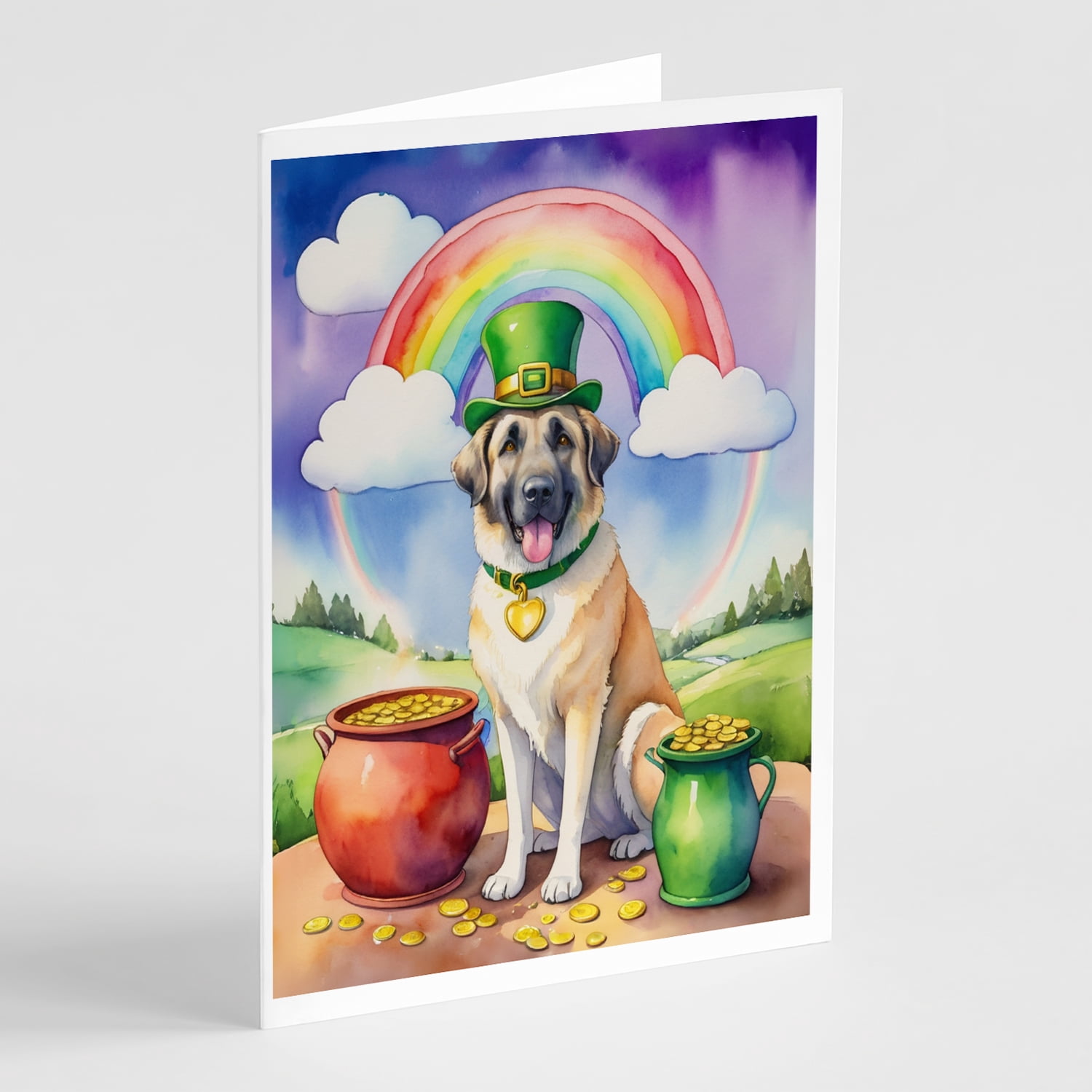 Anatolian Shepherd St Patrick's Day Greeting Cards Pack of 8 7 in x 5 in