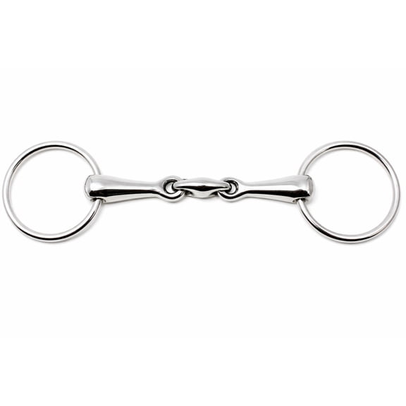Anatomic Stainless Steel Loose Ring Dog Bone Snaffle Horse Bit 6" Mouth 35522E