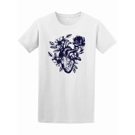 Anatomical Flower Human Heart Men T-Shirt - Image by Shutterstock, Male Small