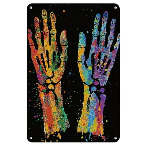 Anatomical Foot Illustration Metal Wall Art - 1pc Colorful Foot Anatomy Poster for Orthopedic, Medical & Science Decor, Pre-Drilled Iron Painting for Living Room, Bedroom, Hallway, Surgeon Gift