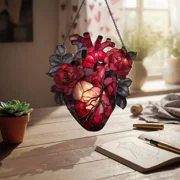 Anatomical Heart Acrylic Suncatcher Gothic Love Window Hanging Romantic