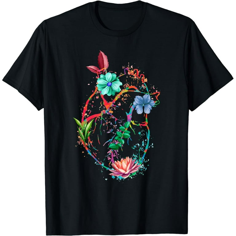 Anatomical Heart And Flowers, Flower Anatomical Heart Tshirt Anatomical Heart And Flowers, Flower Anatomical Heart Tshirt