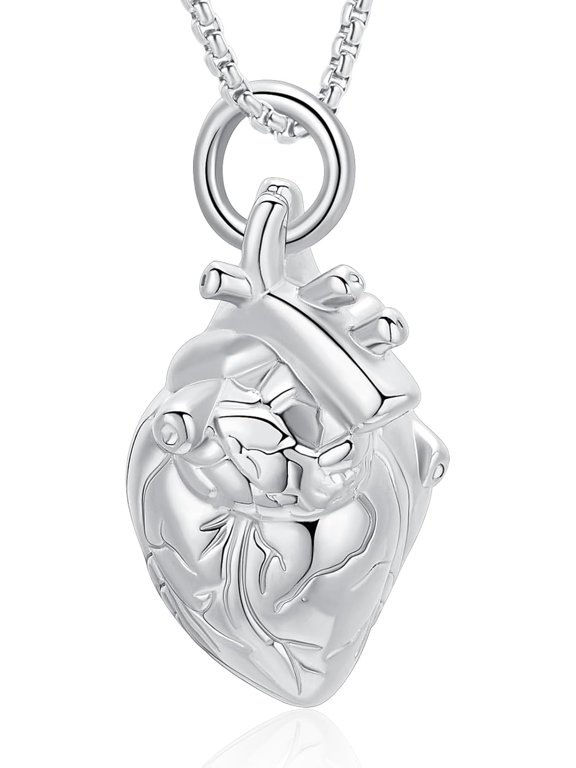 Anatomical Heart Cremation Jewelry Heart Urn Necklace for Ashes Human Pet Funeral Ashes Pendant for Human Pet Memorial Urn Jewellery