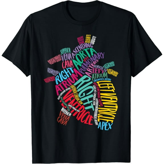 Anatomical Heart Design Cardiac Cardiovascular ICU Nurse T-Shirt