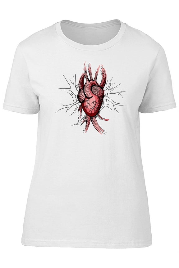 Anatomical Heart Drawing T-Shirt Women -Image by Shutterstock, Female Small