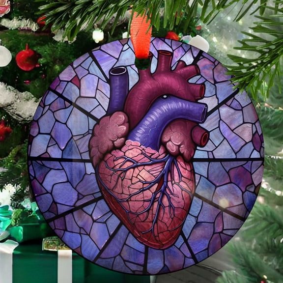 Anatomical Heart: Ornament Style Wall or Window Hanging, 2025, Holiday Decoration, Seasonal Keepsake Gift, Unique Collectible, Window Hanging, Home 2025, Seasonal Holiday Decor,