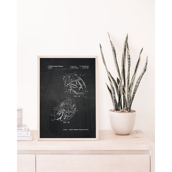 Anatomical Heart Patent, For Doctor, For Med Student, Patent Decor, Patent, Patent Posters, Unframed Poster Size 8x12
