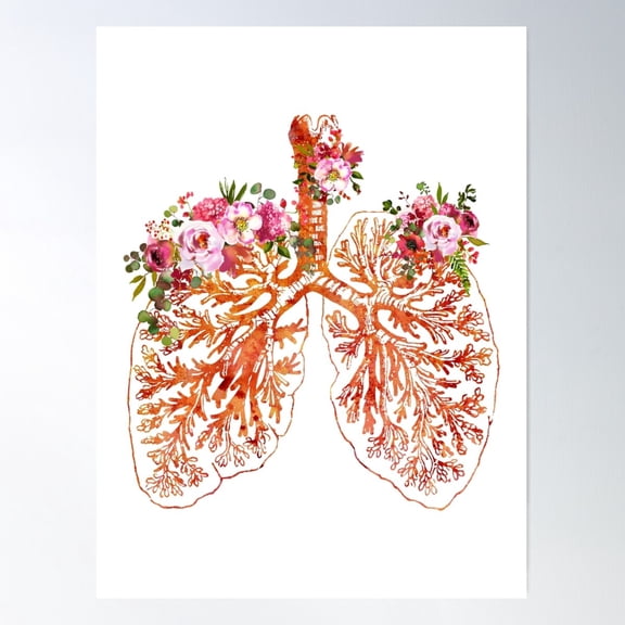Anatomical Lungs Poster Wall Art, Modern Wall Decor For Living Room Bedroom, 24x36 UNFRAMED