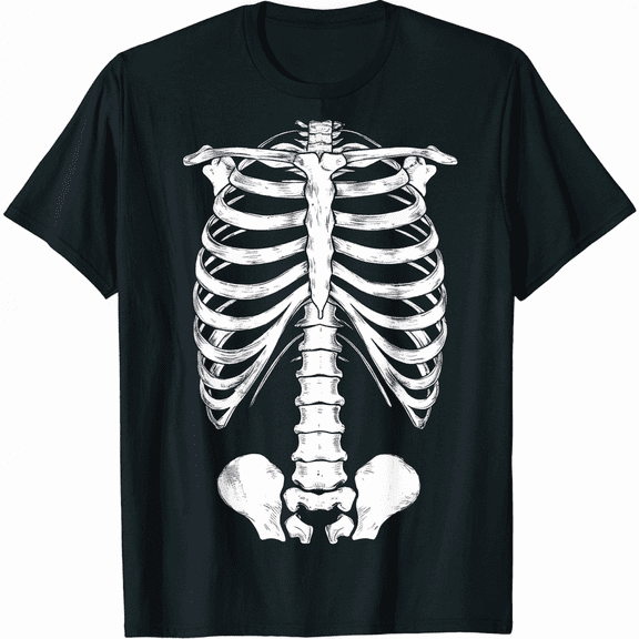 Anatomical White Rib Cage Skeleton for Unisex Graphic Short Sleeve T-Shirt
