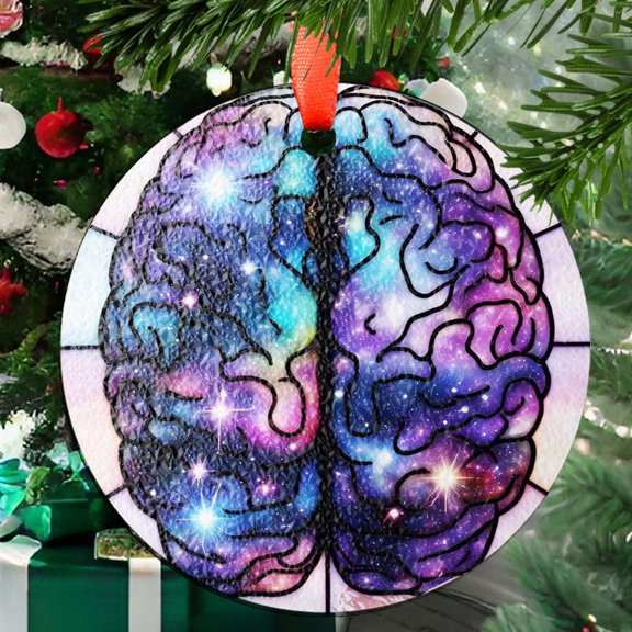 Anatomical brain Glass Suncatcher, Psycology Gift, perfect gift for medical student, science lover gift, gift for nurse, neuro science gift, Ornament 2025, Holiday 2025, Festive